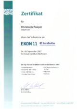 Thumbnail EKON 11 / EuroDevCon 2007 Zertifikat