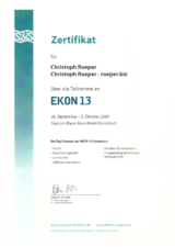 Thumbnail EKON 13 Certificate
