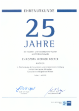 Thumbnail IHK Aachen Certificate of Honour